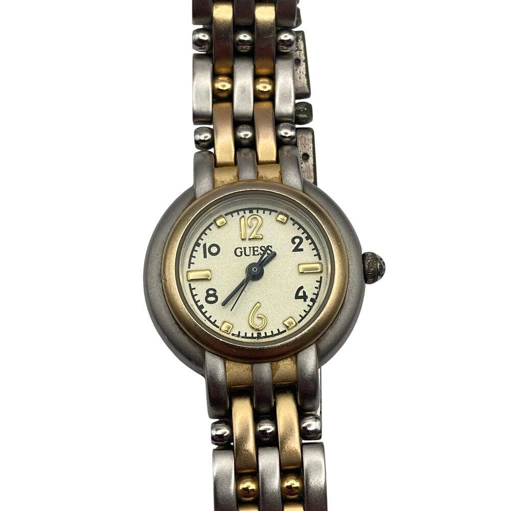 VTG Guess Women's Watch 24mm - New Battery - WR - Gold Silver Tones Wrist 6.75'